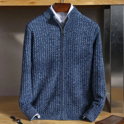 Textured Zip Knit Cardigan | Zyphhra