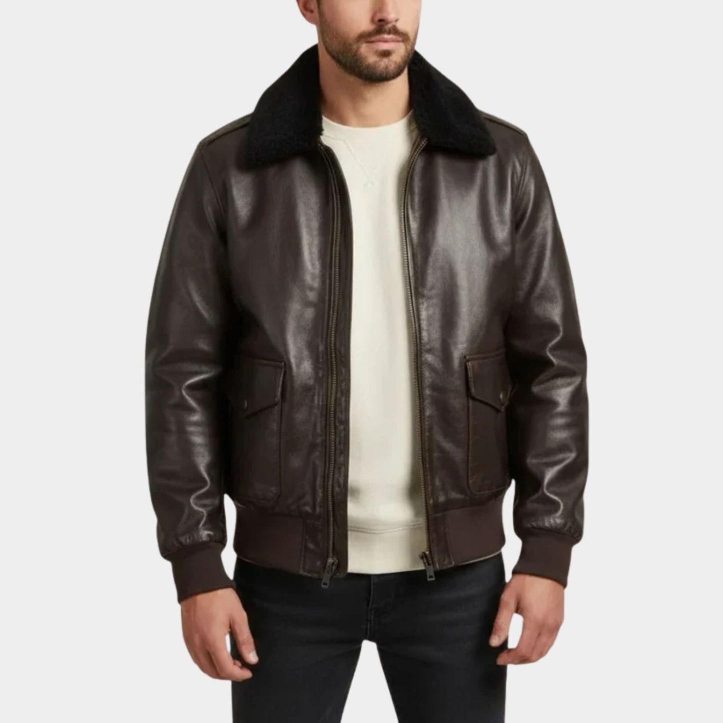 Leather Aviator Jacket | Zyphhra