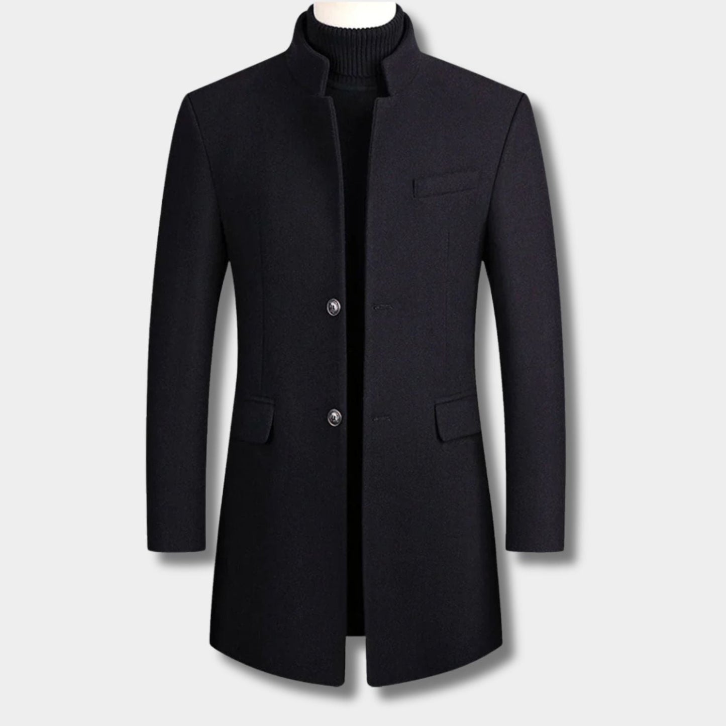High Neck Wool Blend Over Coat | Zyphhra