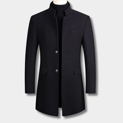High Neck Wool Blend Over Coat | Zyphhra