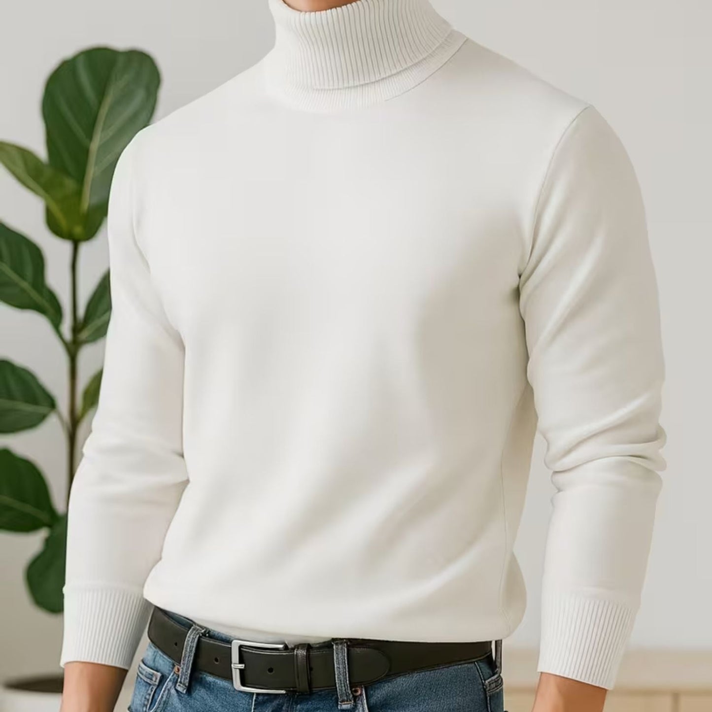 Solid High Neck Roll Neck | Zyphhra