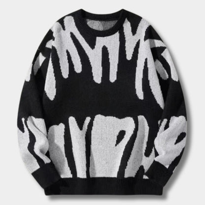 Abstract Knit Crew Neck Jumper | Zyphhra