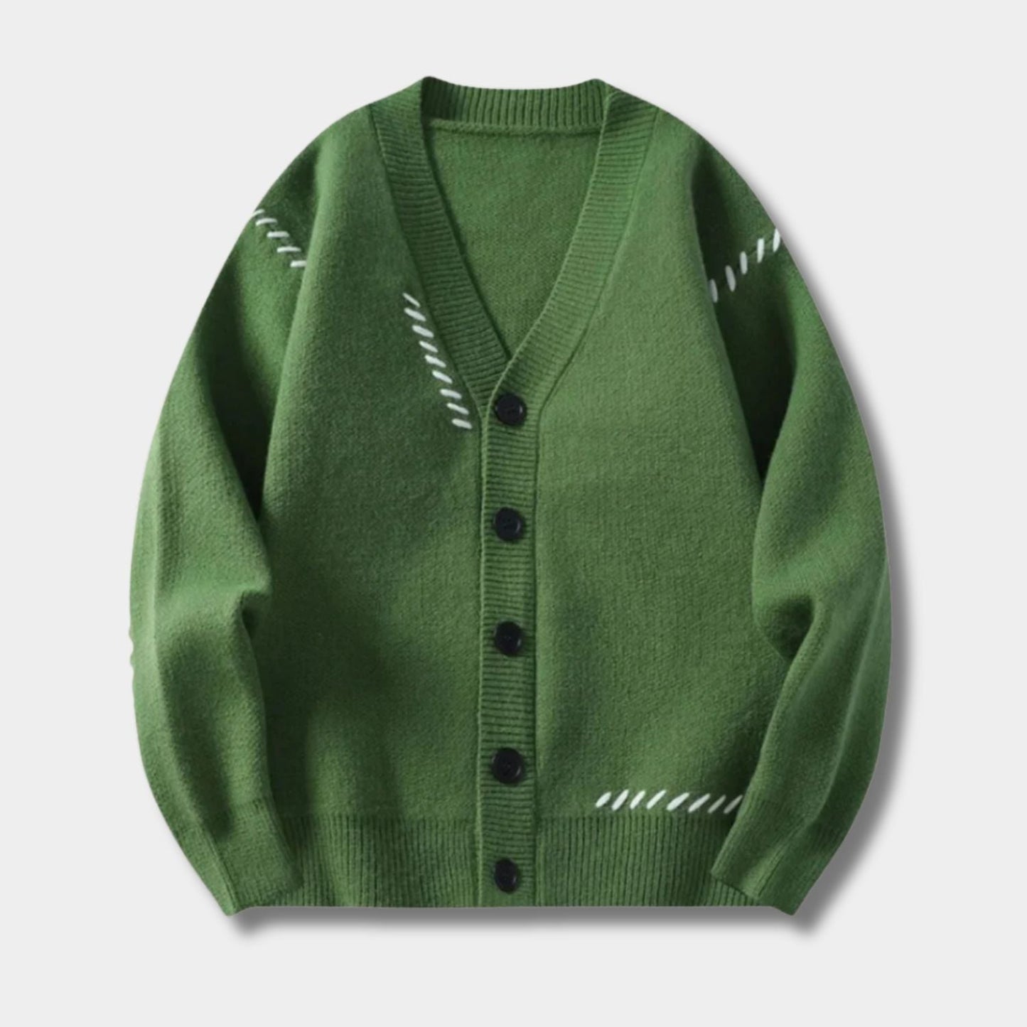 Contrast Stitch Knit Cardigan | Zyphhra