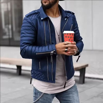 Quilted Biker Leather Jacket | Zyphhra