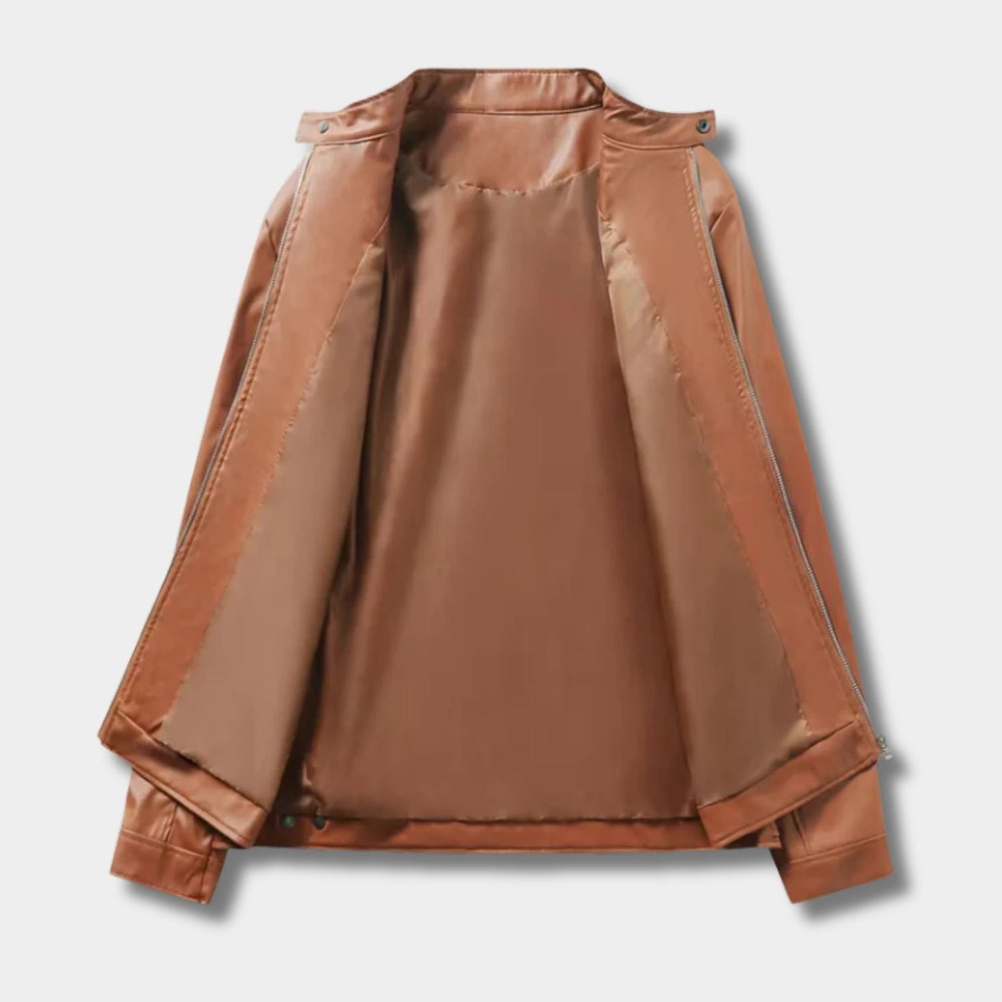 Heritage Stand Collar Leather Jacket | Zyphhra