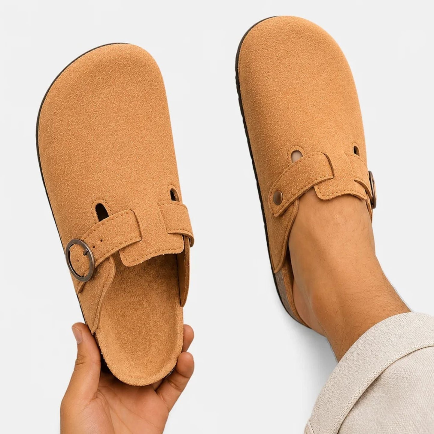 Suede Look Buckle Clogs | Zyphhra