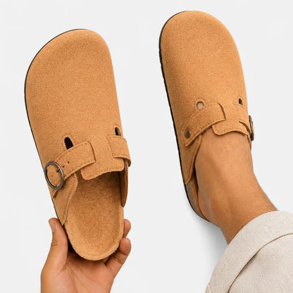 Suede Look Buckle Clogs | Zyphhra