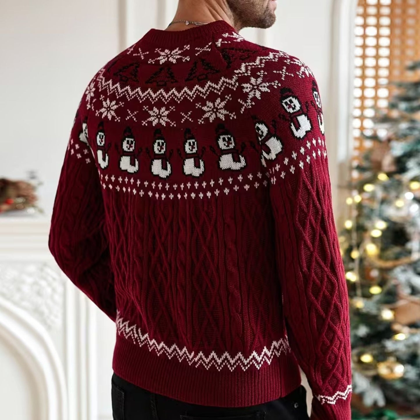 Snowman Cable Knit Christmas Jumper | Zyphhra