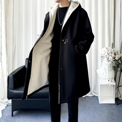 Fleece Hooded Trench Over Coat | Zyphhra