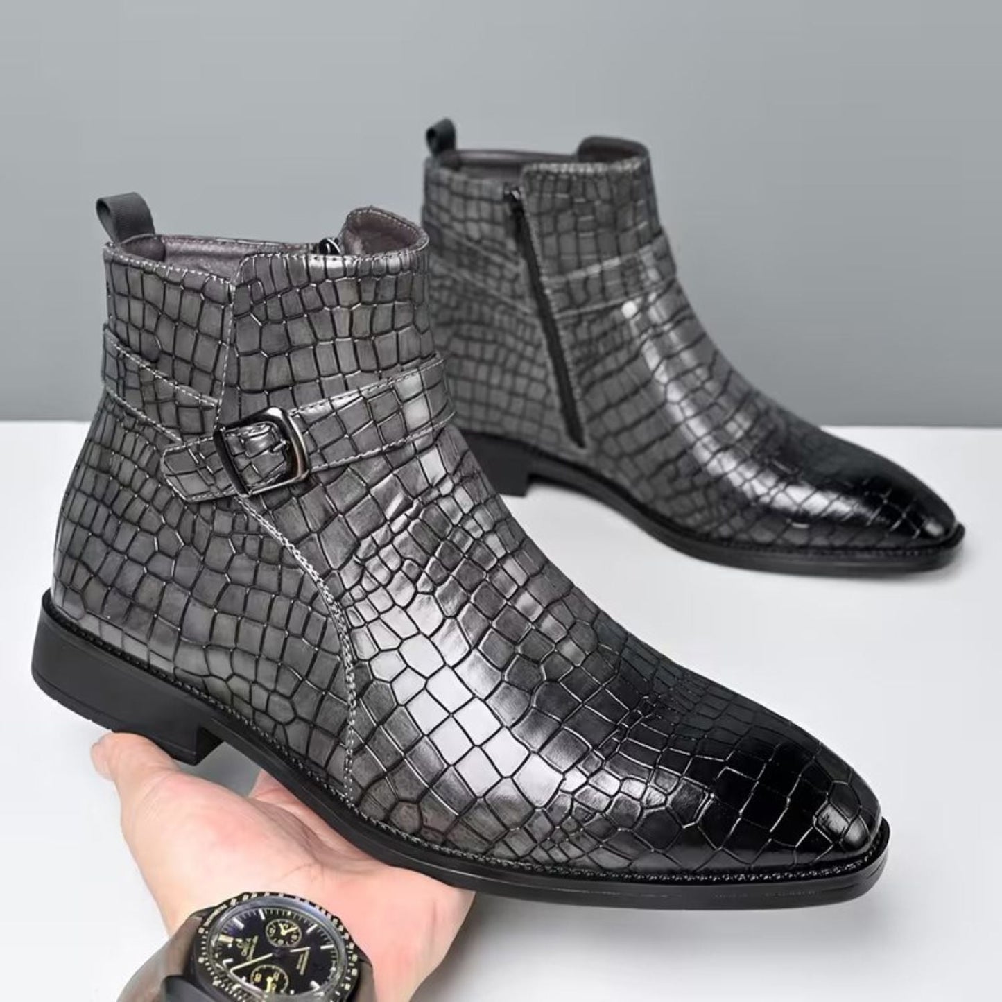 Croc Buckle Dress Boots | Zyphhra