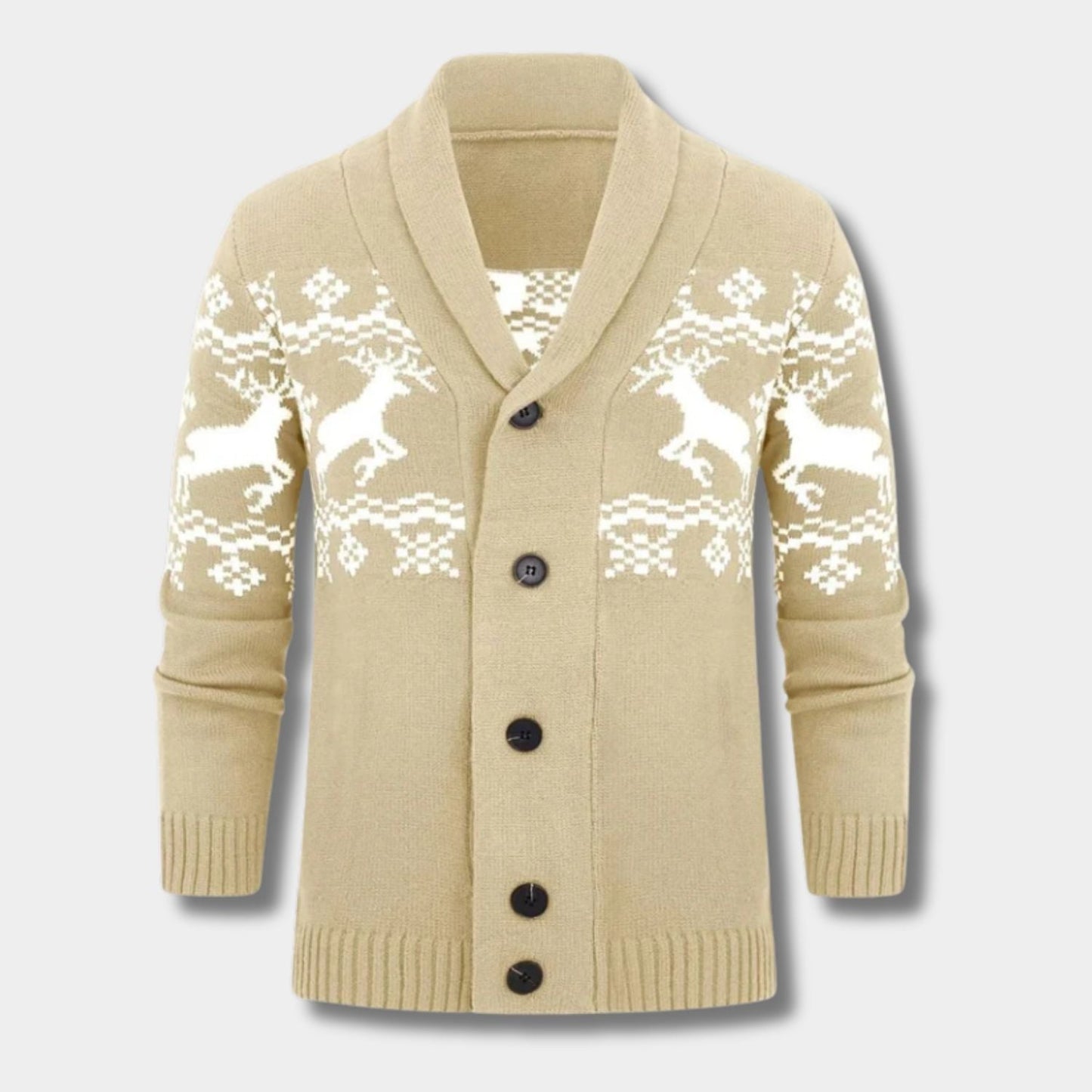 Nordic Reindeer Shawl Cardigan | Zyphhra