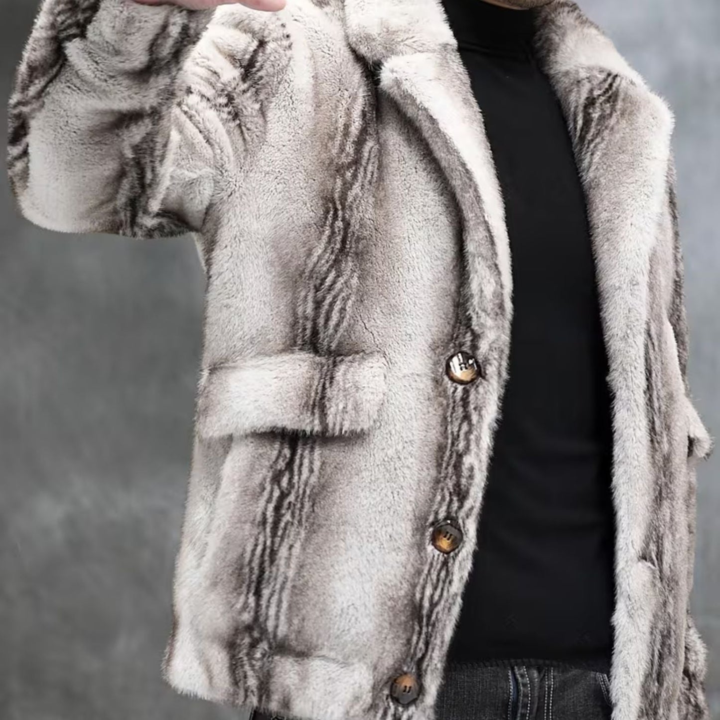 Classic Lapel Faux Fur Jacket | Zyphhra
