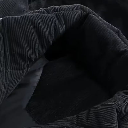 Corduroy Hooded Puffer Jacket | Zyphhra