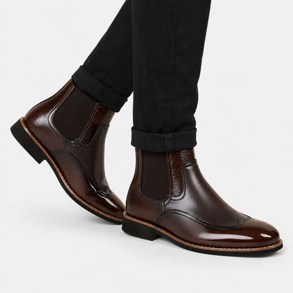 Glossy Leather Chelsea Boots | Zyphhra