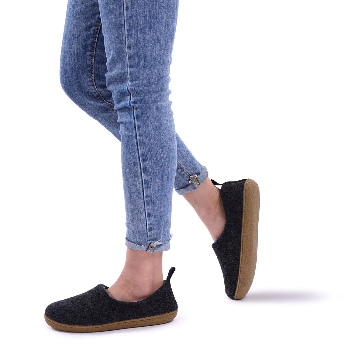 Felted Wool Slip-On Slippers | Zyphhra