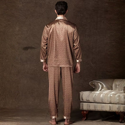 Retro Geometric Lapel Pyjama Set | Zyphhra