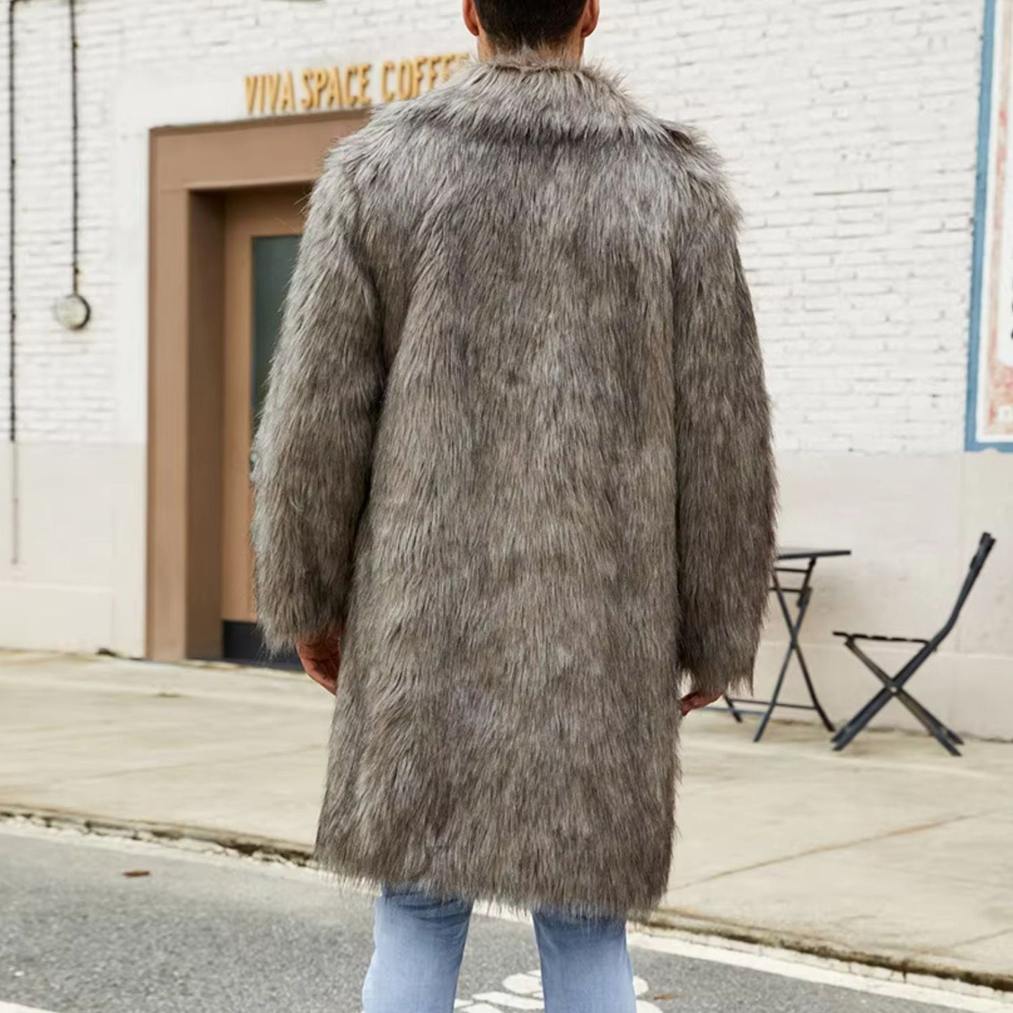 Wide Collar Shaggy Fur Coat | Zyphhra