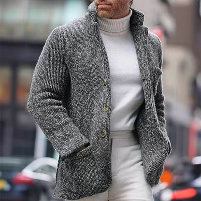Chunky Stand Collar Cardigan | Zyphhra