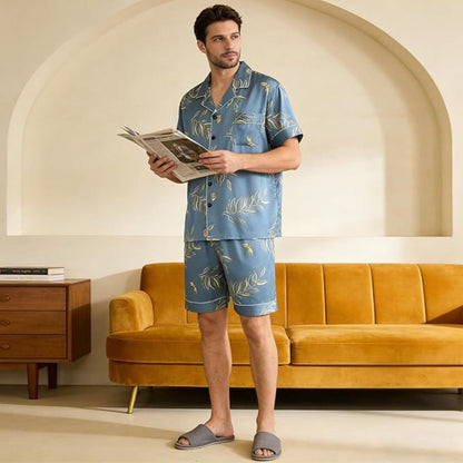 Floral Leaf Button Pyjama Set | Zyphhra