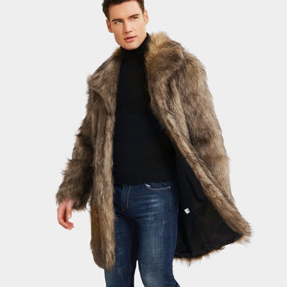 Luxurious Lapel Plush Fur Coat | Zyphhra