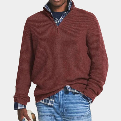 Quarter-Zip Ribbed Jumper | Zyphhra