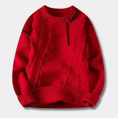 Distressed Knit Crew Neck Jumper | Zyphhra