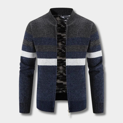 Striped Zip Knit Cardigan | Zyphhra