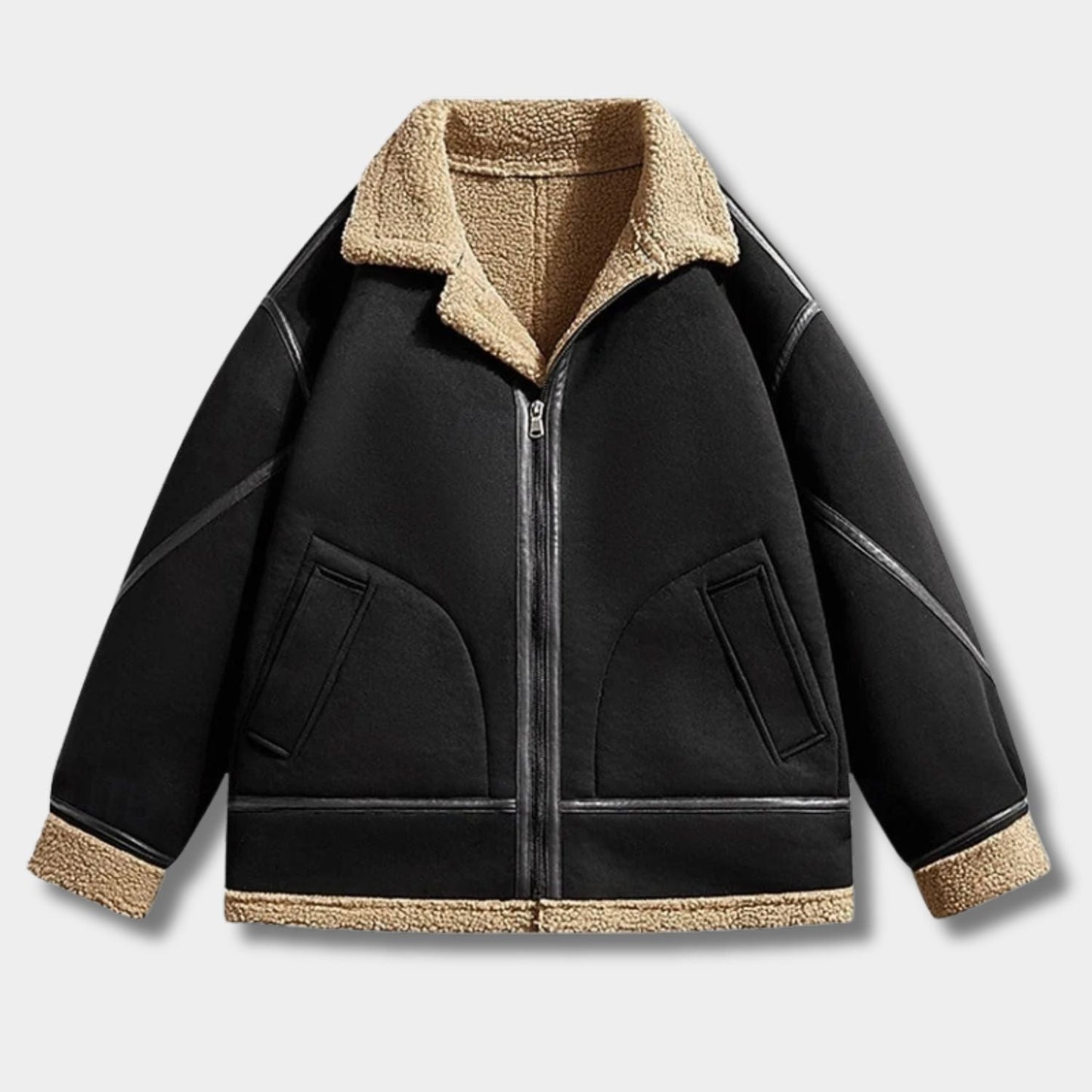 Rugged Sherpa-Lined Aviator Jacket | Zyphhra