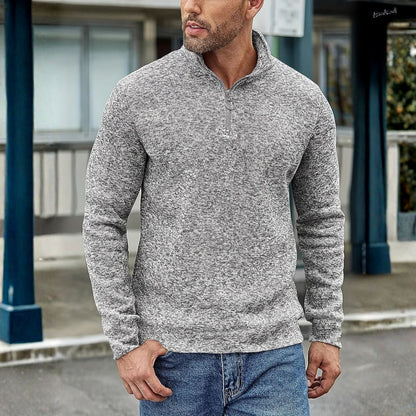 Casual Heathered Knit Quarter-Zip | Zyphhra
