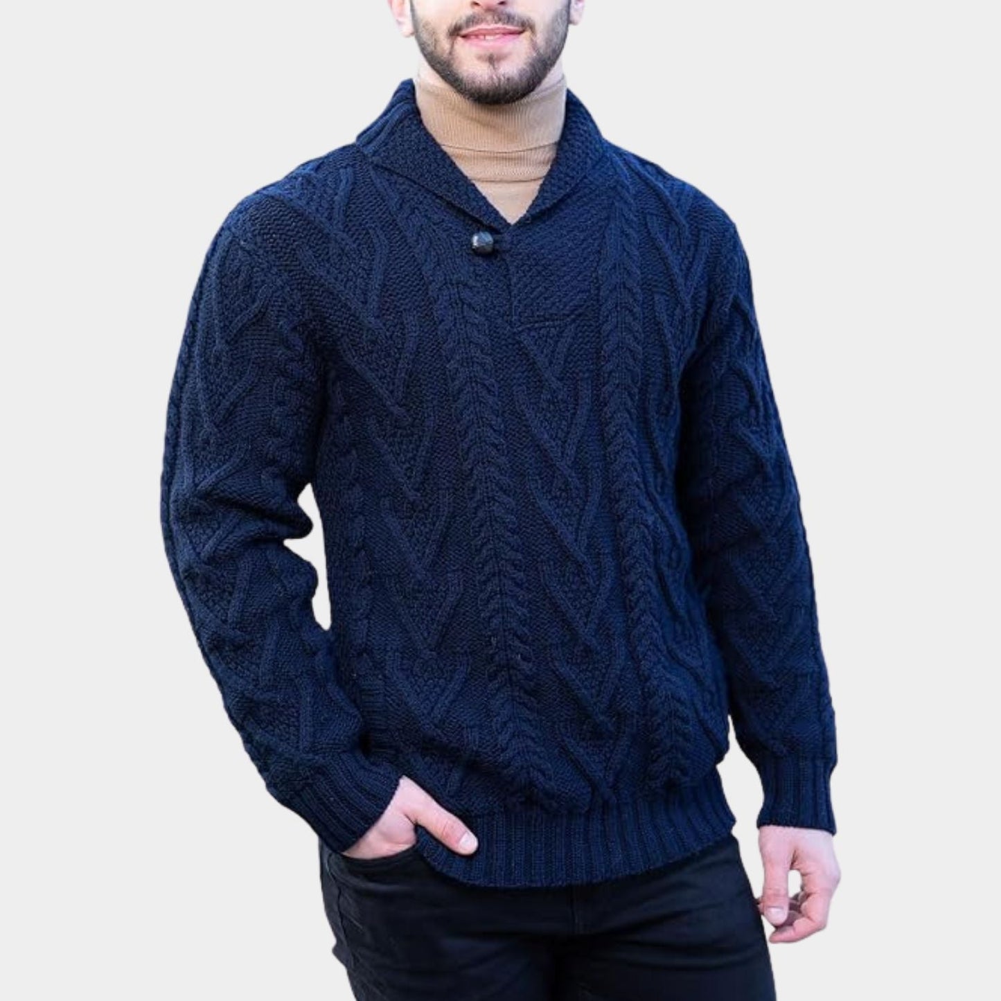 Classic Shawl Collar Knit Jumper | Zyphhra
