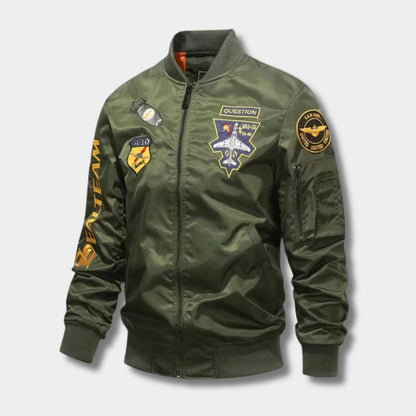 Embroidered Flight Aviator Jacket | Zyphhra