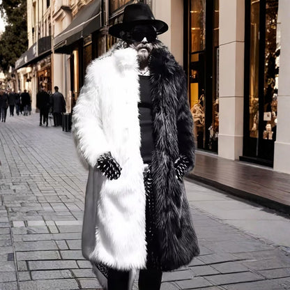 Contrast Panel Plush Fur Coat | Zyphhra