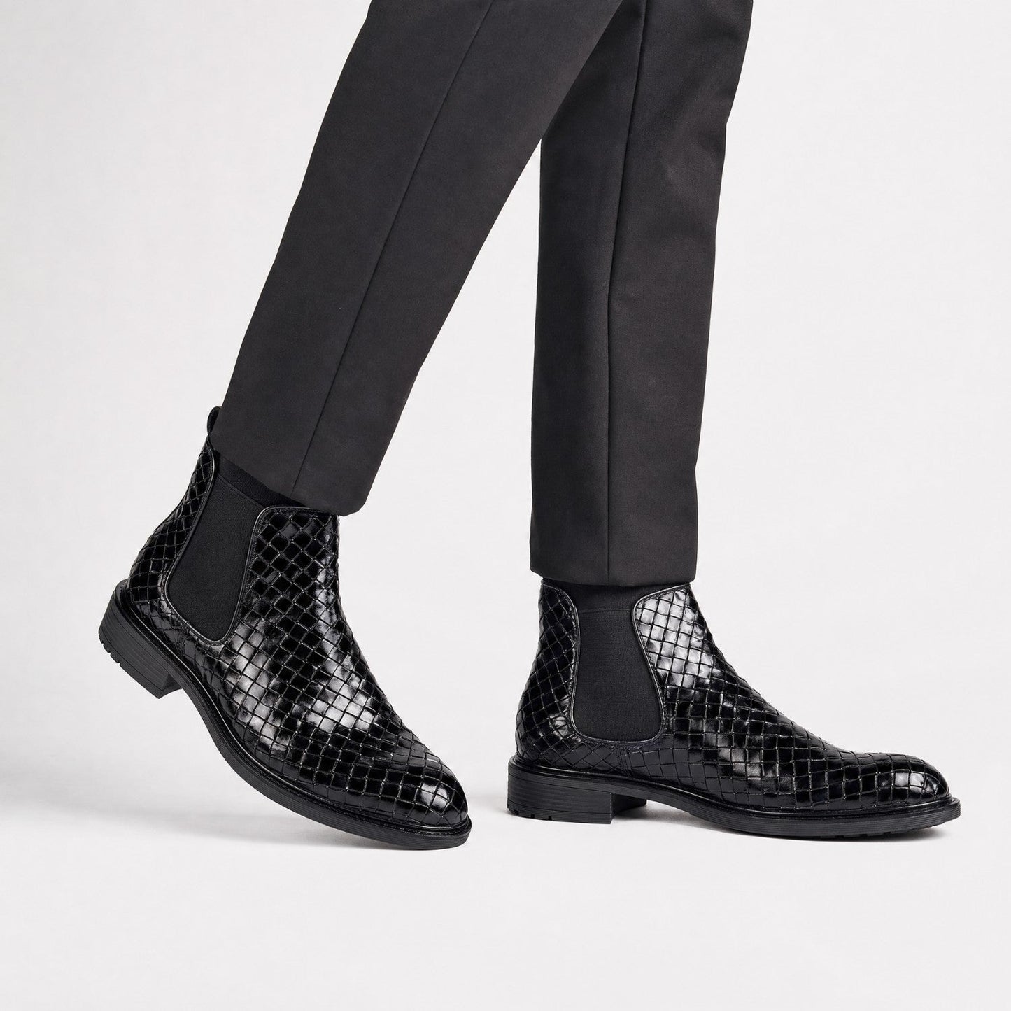 Woven Leather Chelsea Boots | Zyphhra