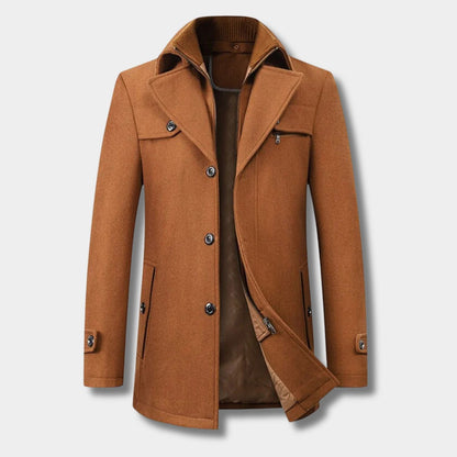 Ribbed Collar Padded Over Coat | Zyphhra