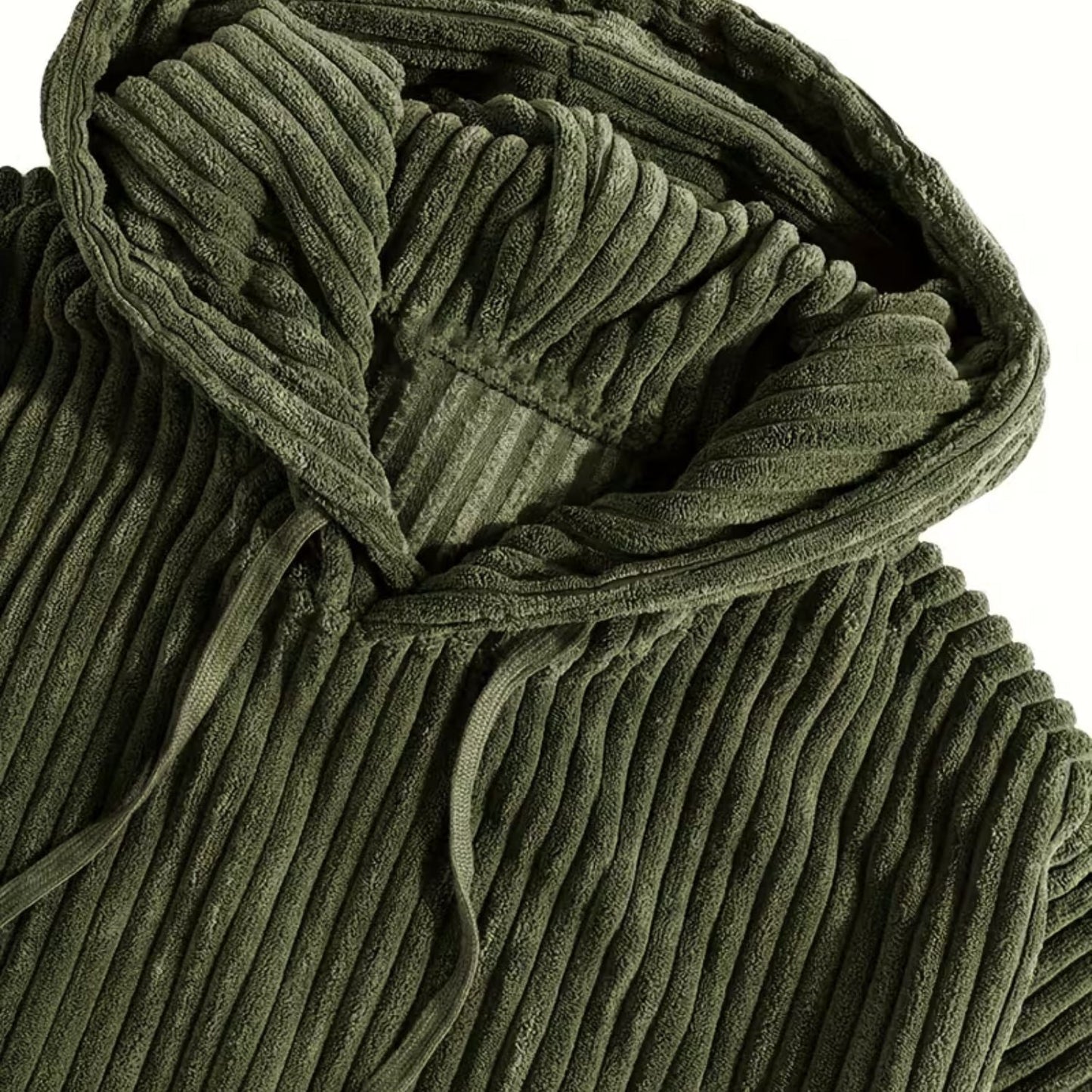 Textured Corduroy Pullover Hoodie | Zyphhra