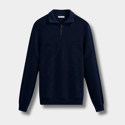 Collared Knit Polo Quarter-Zip | Zyphhra