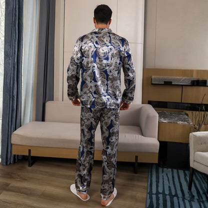Dragon Print Lapel Pyjama Set | Zyphhra