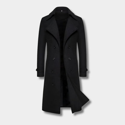 Double Button Longline Over Coat | Zyphhra