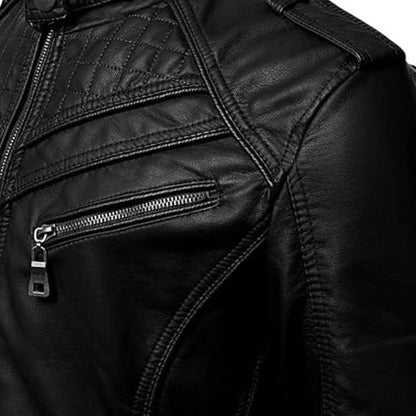 Removable Hood Leather Jacket | Zyphhra