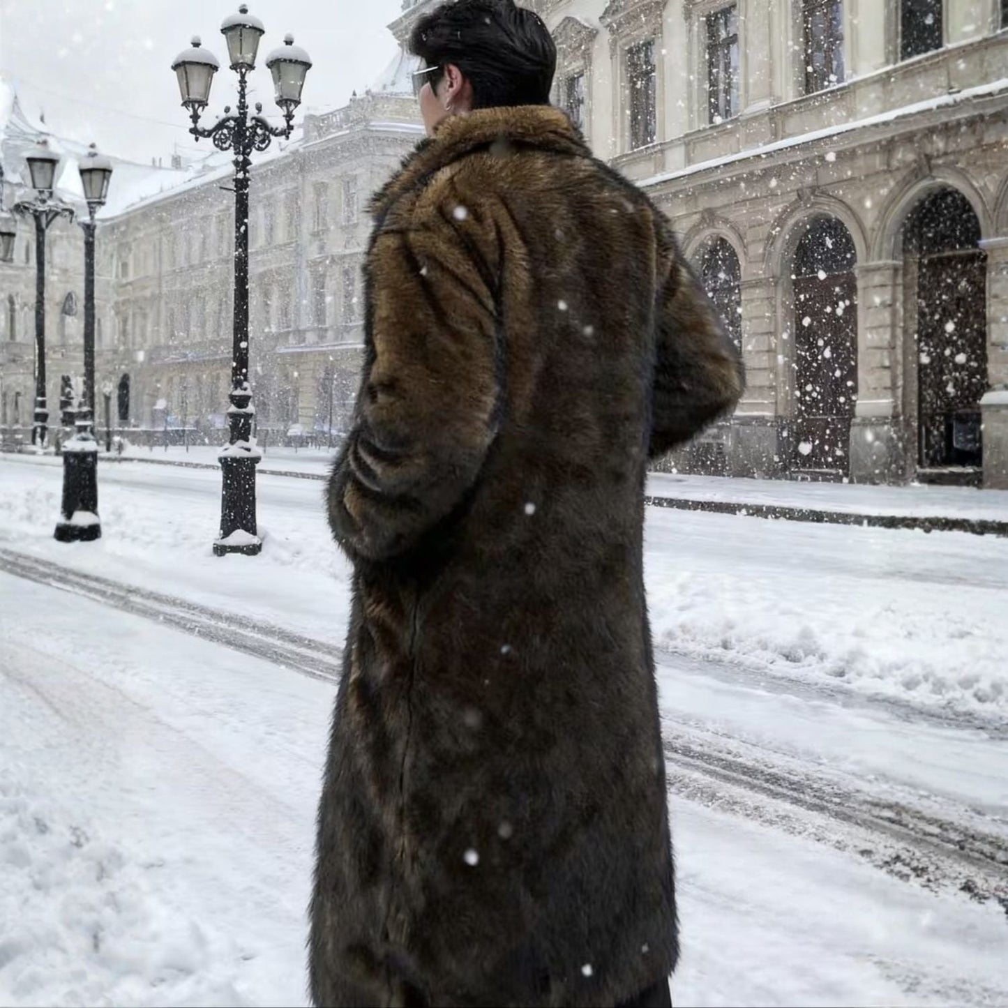 Ombre Lapel Midlength Fur Coat | Zyphhra