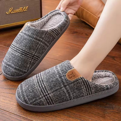 Plush Fleece Tartan Slippers | Zyphhra
