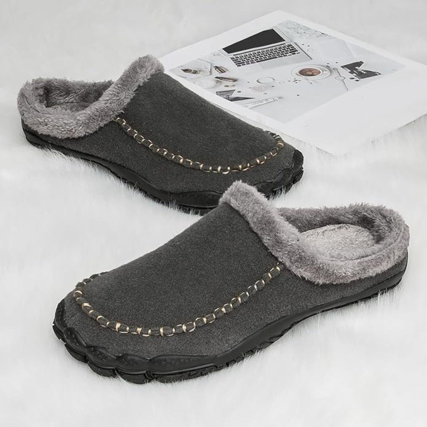 Fleece Lined Moccasin Slippers | Zyphhra