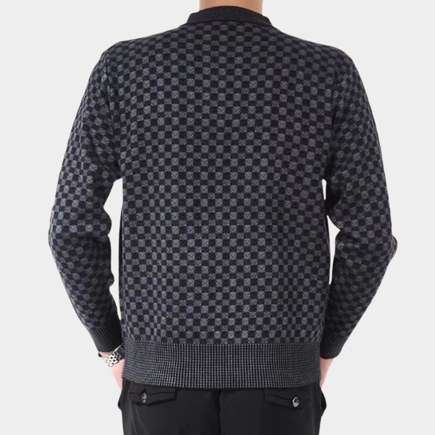 Checkered Knit Jumper | Zyphhra