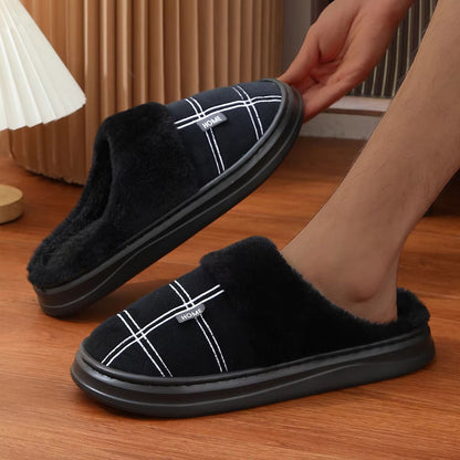 Padded Checked Fleece Slippers | Zyphhra