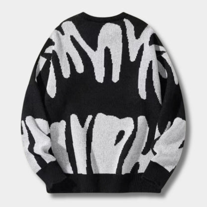 Abstract Knit Crew Neck Jumper | Zyphhra
