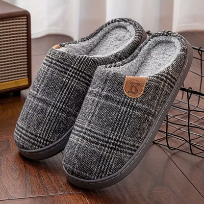 Plush Fleece Tartan Slippers | Zyphhra