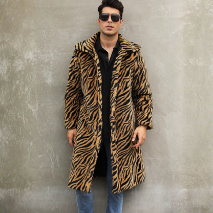Bold Patterned Plush Fur Coat | Zyphhra