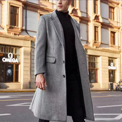 Notched Lapel Wool Over Coat | Zyphhra