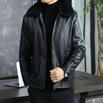 Fur Collar Leather Jacket | Zyphhra