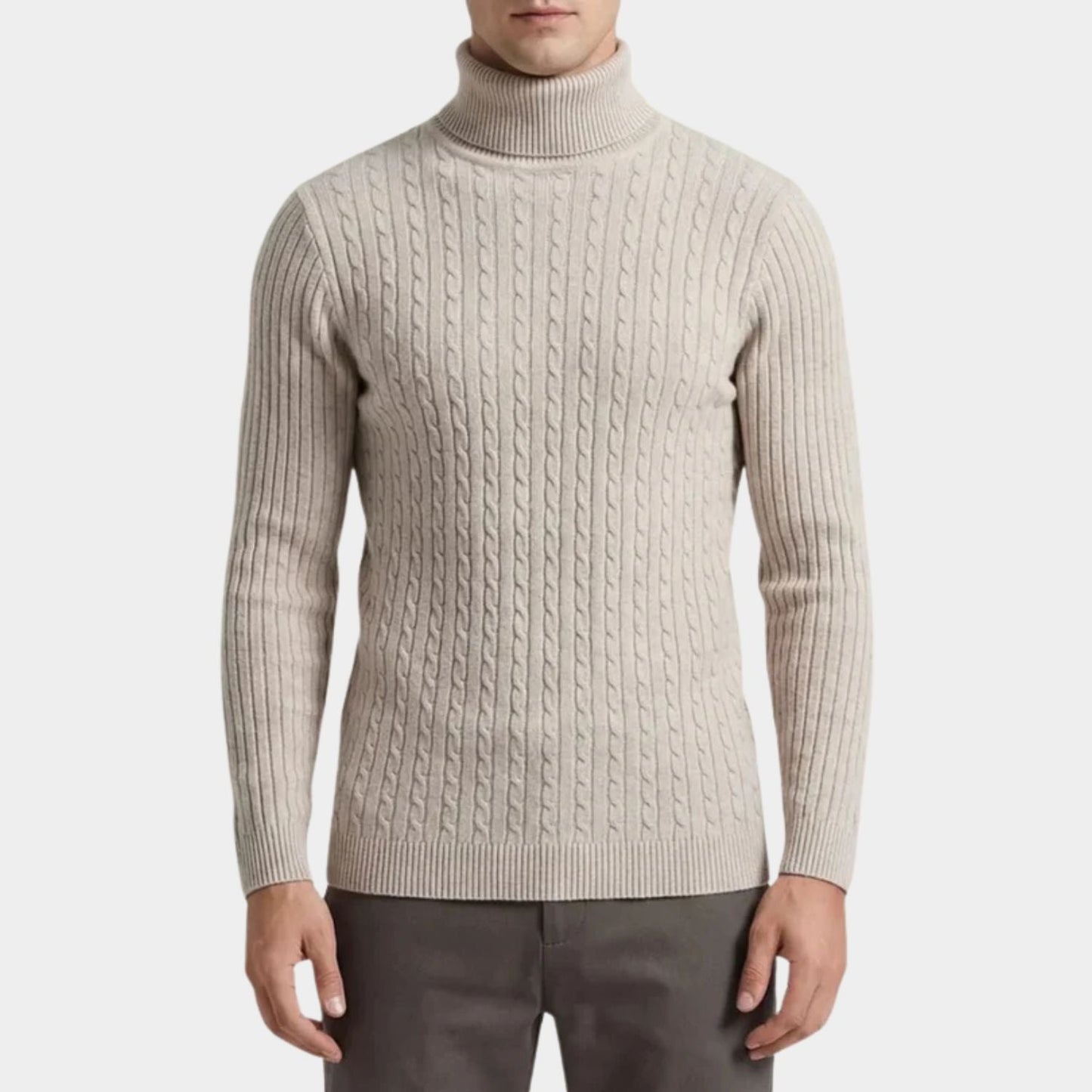 Cable Knit Roll Neck Jumper | Zyphhra